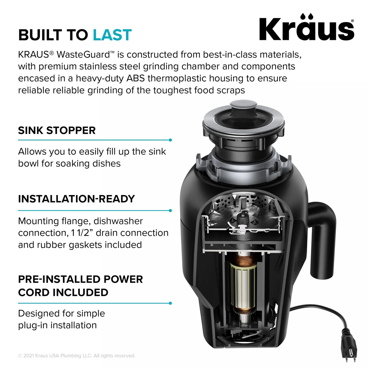 Kraus Standard PRO 23-inch 16 Gauge Undermount Single Bowl Stainless Steel Kitchen Sink with Waste Guard Continuous Feed Garbage Disposal