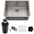 Kraus Standard PRO 23-inch 16 Gauge Undermount Single Bowl Stainless Steel Kitchen Sink with Waste Guard Continuous Feed Garbage Disposal