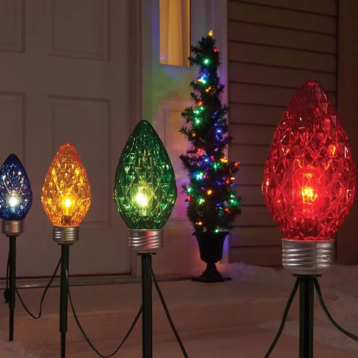 Celebrations 13 in. Incandescent Multi Pathway Decor Faceted C9 Bulb Lights