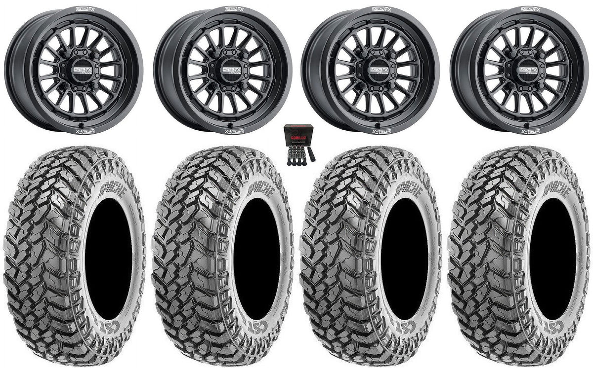 MetalFX Delta 15" Wheels Black 30" Apache Tires Polaris RZR XP 1000 / PRO XP / Ranger XP 900/1000