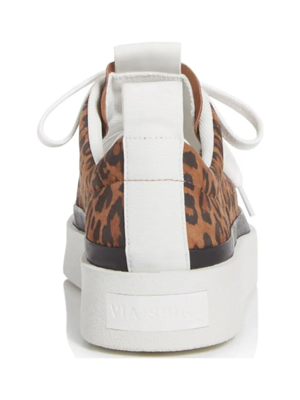 VIA SPIGA Womens Brown Leopard Print Cushioned Mae Round Toe Platform Lace-Up Suede Athletic Sneakers Shoes 8 M