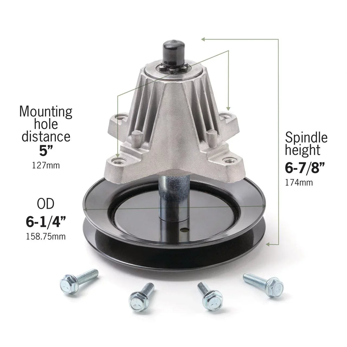 Terre Products, Lawn Mower Spindle Assembly, Fits 30 inch and 42 inch Mini Riders, Fitting with Cub Cadet, MTD, Troy-Bilt, Replaces 618-04822, 618-04822A, 618-04889, 918-04822, 918-04822A, 918-0482