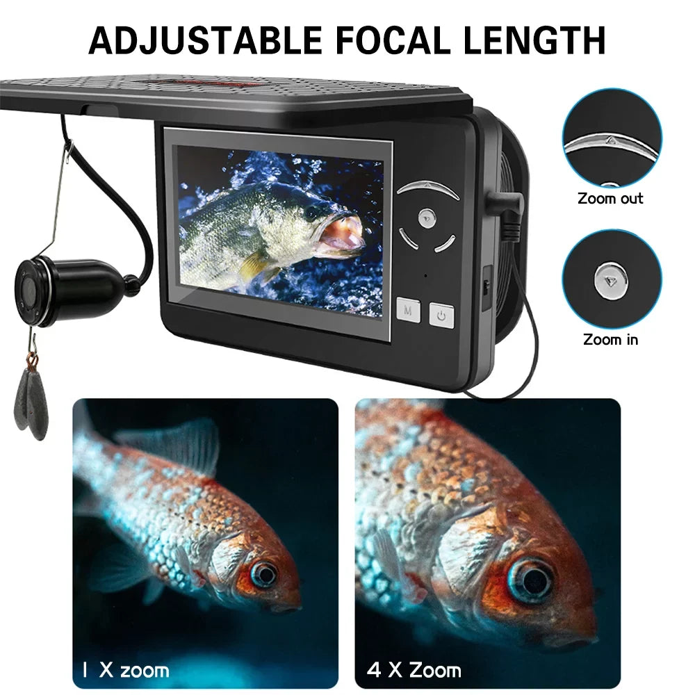 MIXFEER Portable Underwater Fishing Waterproof 720P Fish Finder with 4.3 Inch LCD Display for Ice Lake Sea Craft Fishing