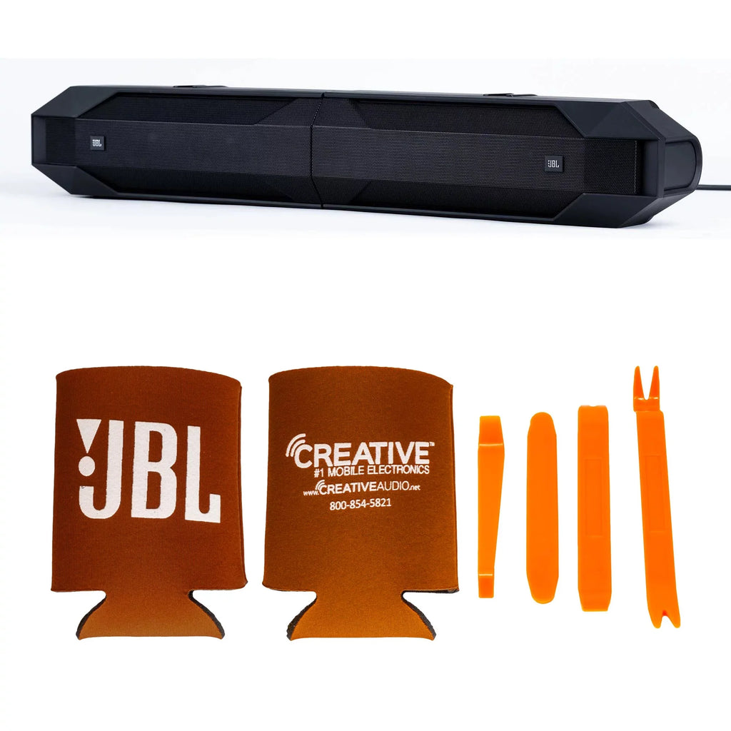 JBL JBLBB4005D - 5-Door Passive Sound Bar Suitable with Bronco with MB Quart NA2-400.2 compact Two Channel, 400 watt Powersports amplifier and Bronco Install Accessories