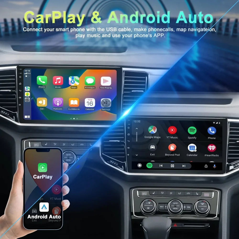 10.1 Inch Car Audio for Toyota Tundra 2007-2013, Sequoia 2008-2017, Android 13 GPS Navigation with Bluetooth 5.0 FM AM Radio DSP Carplay 4GB 64GB