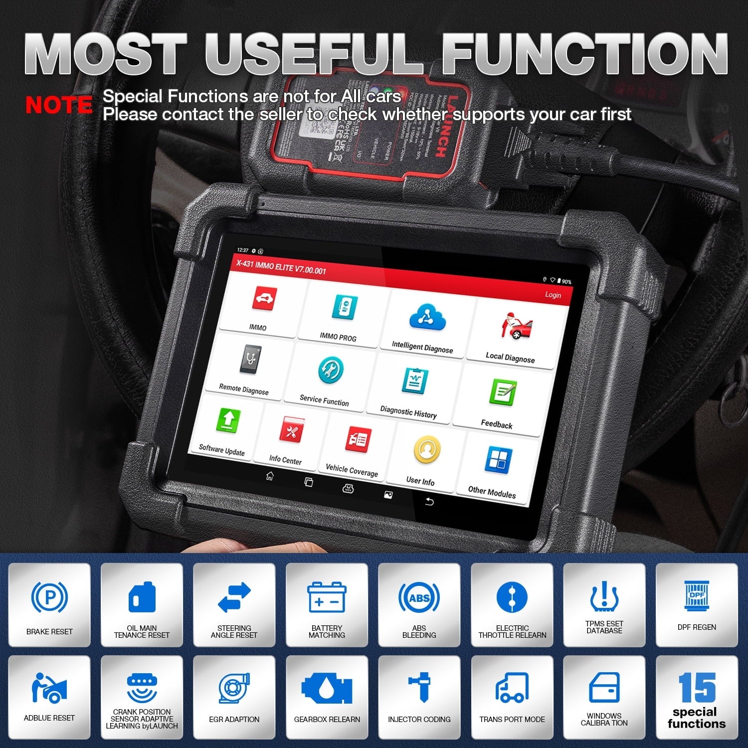 2024 Newest Launch X431 IMMO ELITE Car Diagnostic Scan Tool with XPROG-3 Key Programmer All Systems ,CANFD/DOIP,39+ Services