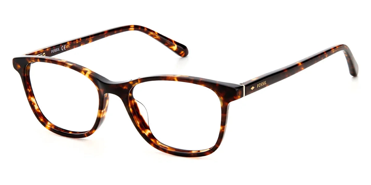Fossil 7094 Full Rim Rectangular Dark Havana Eyeglasses